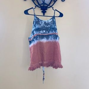 Earthbound open back tank top orange/black